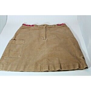 Lilly Pulitzer Tan Corduroy Skirt Turtle Print Belt Women's Size 2 Preppy